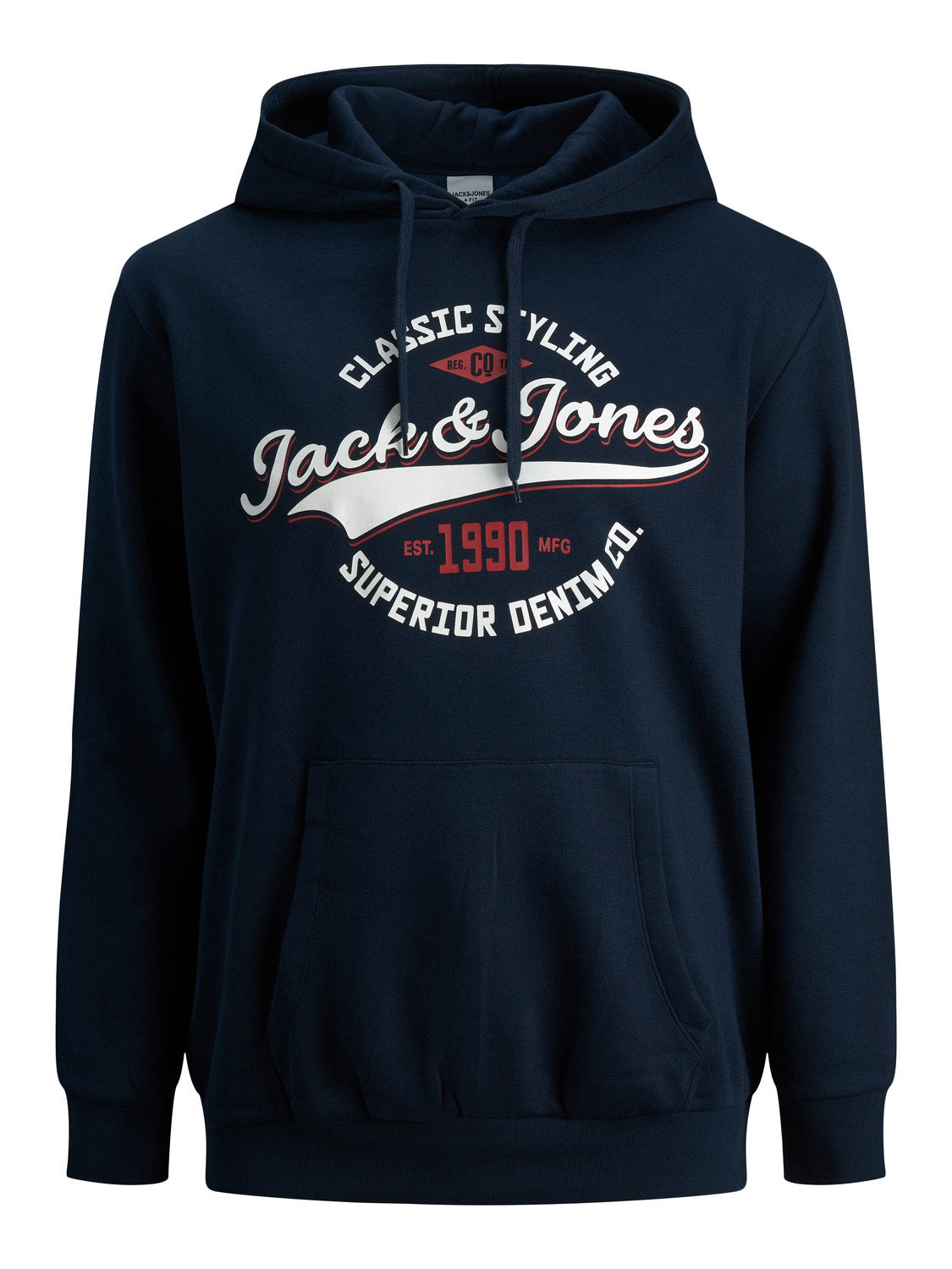 JACK & JONES - Herren  Kapuzen-Sweatshirt  -  Plussize / Übergröße  - JJELOGO SWEAT HOOD 2 COL