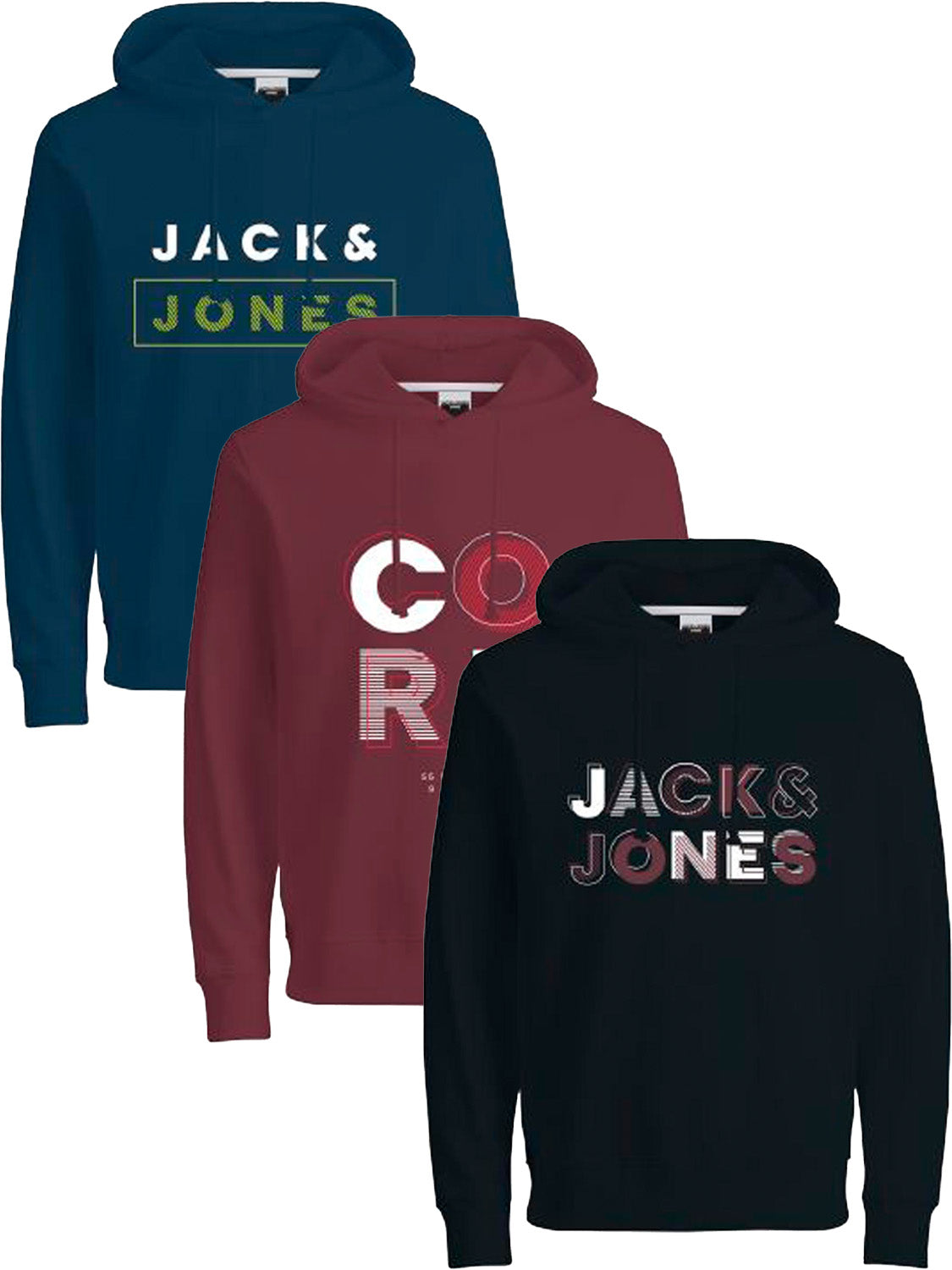 JACK & JONES - Herren  Kapuzen-Sweatshirt  -  Plussize / Übergröße  - JCOBOOSTER