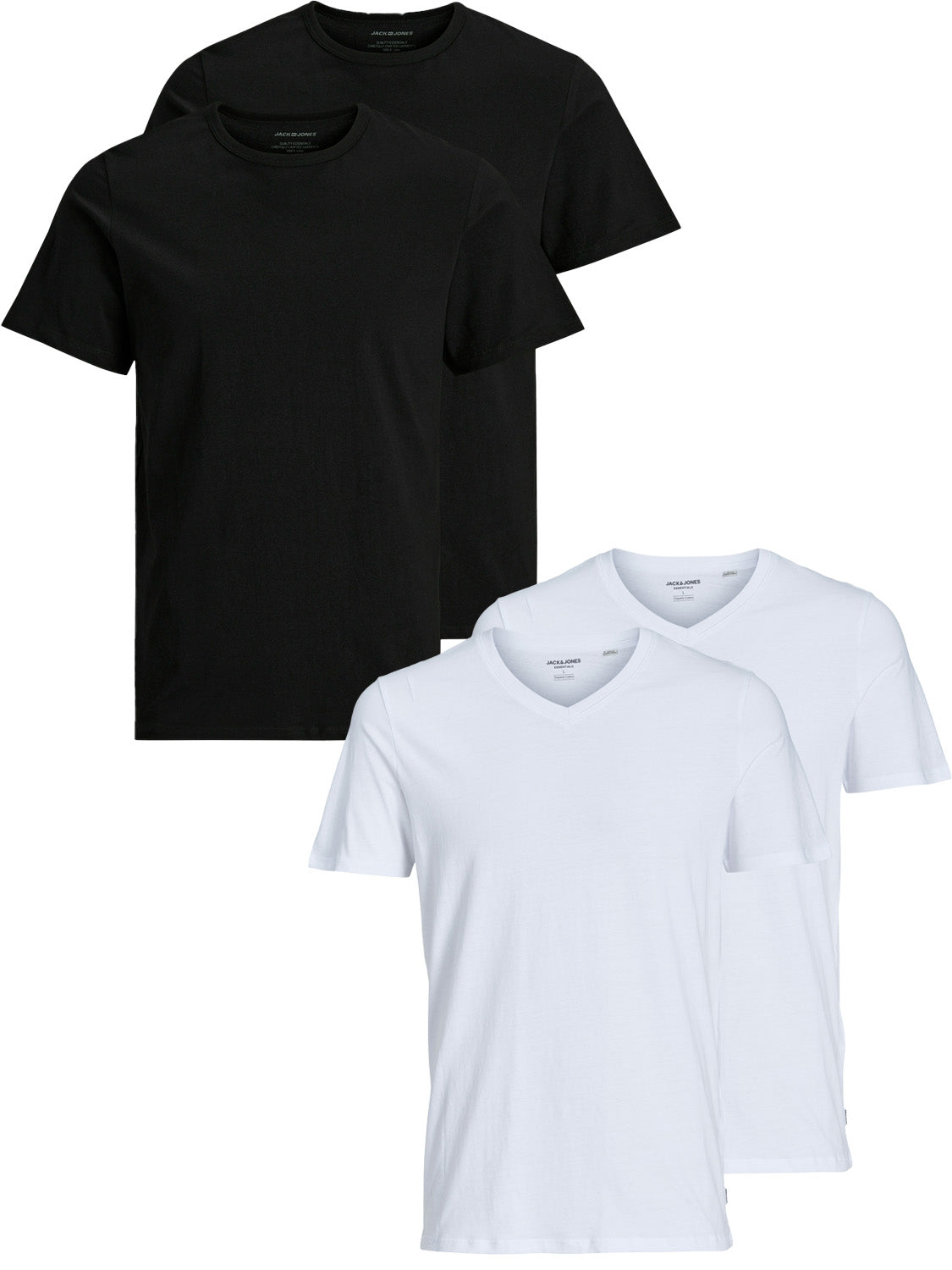 JACK & JONES - T-Shirt - Plussize - Übergröße - 3XL bis 8XL - JACBASIC 2er-Pack