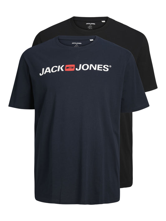 JACK & JONES - Übergröße / PlusSize - Herren T-Shirt -4XL bis 8XL - 2er Pack - JJECORP LOGO